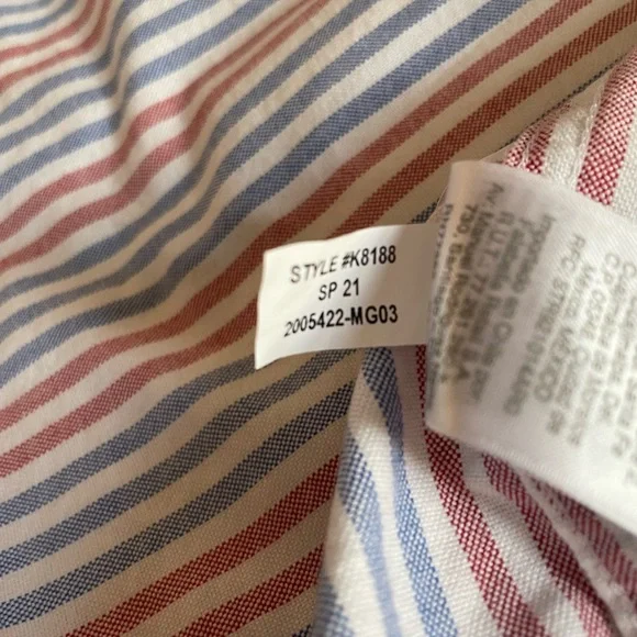 J.Crew Flex Oxford Button-Down Shirt – Red & Blue Stripe – Men’s XS - Picture 4 of 4